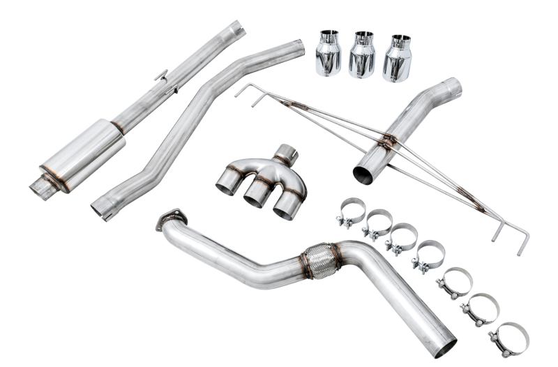 Honda Civic Type R Performance Exhaust - AWE Tuning - Cat Back, Track Edition, Triple Tips - Chrome Silver - `17-`27